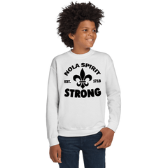 Kids NOLA Spirit Strong Sweatshirt - Mardi Gras Apparel - Kids, New Orleans, NOLA Spirit - Sweatshirt