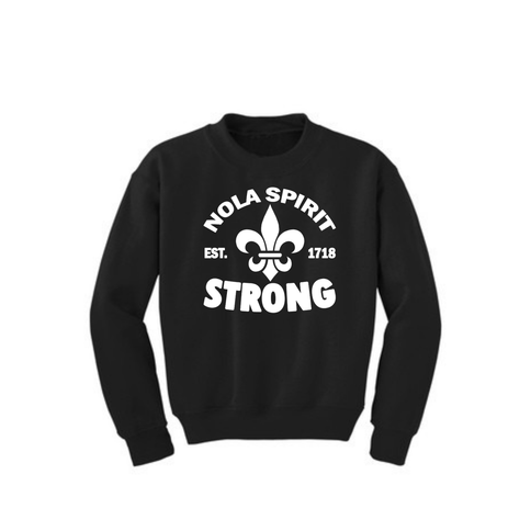 Kids NOLA Spirit Strong Sweatshirt - Mardi Gras Apparel - Kids, New Orleans, NOLA Spirit - Sweatshirt