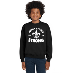 Kids NOLA Spirit Strong Sweatshirt - Mardi Gras Apparel - Kids, New Orleans, NOLA Spirit - Sweatshirt