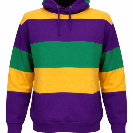 Kids Unisex Mardi Gras Purple/Green/Gold Hooded Sweat Shirts - Mardi Gras Apparel - apparel discount tier, Children's Unisex, Gold - Hoodie