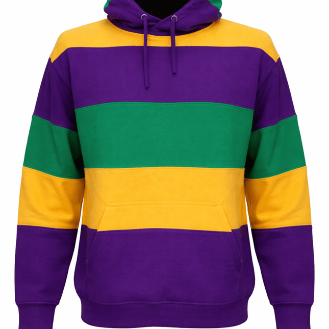 Kids Unisex Mardi Gras Purple/Green/Gold Hooded Sweat Shirts - Mardi Gras Apparel - apparel discount tier, Children's Unisex, Gold - Hoodie
