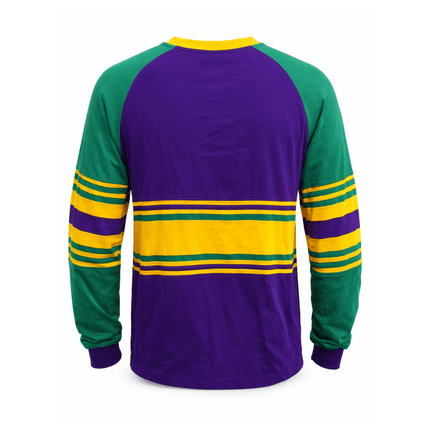 Mardi Gras 2026 Limited Edition Adult Raglan Tee - Mardi Gras Apparel - 100% Cotton, Adult Unisex, Back Design - Raglan Long Sleeve Tee