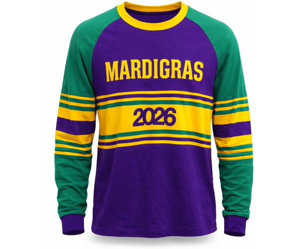 MARDI GRAS 2026, LIMITED EDITION Mardi Gras 2026 Fat Tuesday Limited Edition Adult Raglan Tee  main image 4