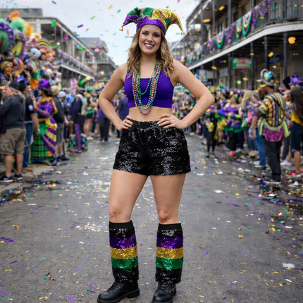 Mardi Gras Adult Sequin Leg Warmers - Mardi Gras Apparel - Accessories, accessory discount tier, Ladies - Leg Warmer