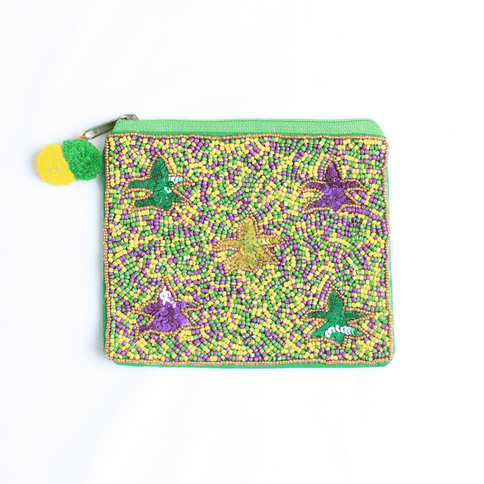 Mardi Gras Beaded Jester Pouch - Mardi Gras Apparel - Accessories, Bags, Mardi Gras - Pouch