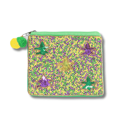 Mardi Gras Beaded Jester Pouch - Mardi Gras Apparel - Accessories, Bags, Mardi Gras - Pouch