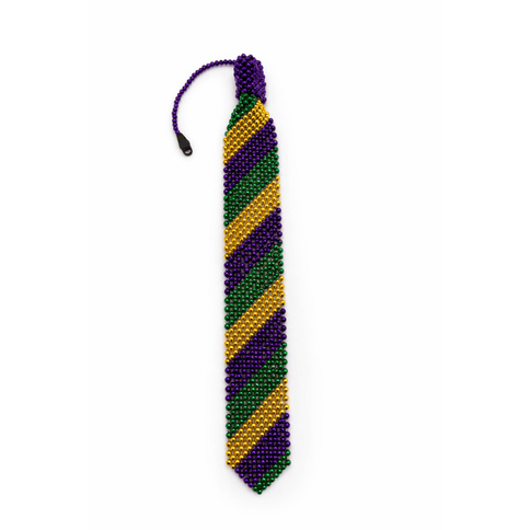 Mardi Gras Beaded Tie Purple, Green & Gold Carnival Accessory - Mardi Gras Apparel - Accessories, Ladies, Mardi Gras - Tie