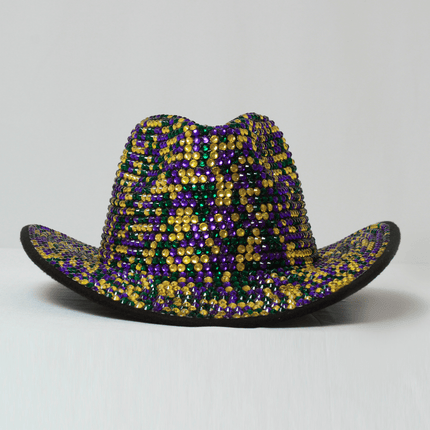 Mardi Gras Bling Sequin Cowboy Hat - Mardi Gras Apparel - Accessories, Hats, Mardi Gras - Hats