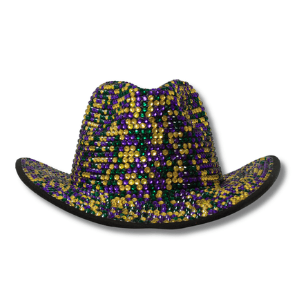 Mardi Gras Bling Sequin Cowboy Hat - Mardi Gras Apparel - Accessories, Hats, Mardi Gras - Hats