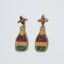 Mardi Gras Champagne Bottle Beaded Earrings with Rhinestones Top - Mardi Gras Apparel