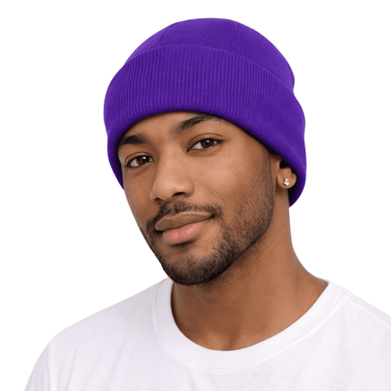Mardi Gras Classic Stripe Knit Beanie Hat Purple - Mardi Gras Apparel - Accessories, Adult, beanie - Beanie