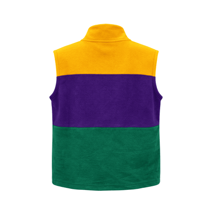 Mardi Gras Color Block Fleece Vest - Mardi Gras Apparel - Adult, Ladies, Mardi Gras - Vest