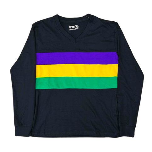 Mardi Gras Color Block Long Sleeve Shirt & Skirt Set - Mardi Gras Apparel - Adult, Ladies, Long Sleeve - Outfit Sets
