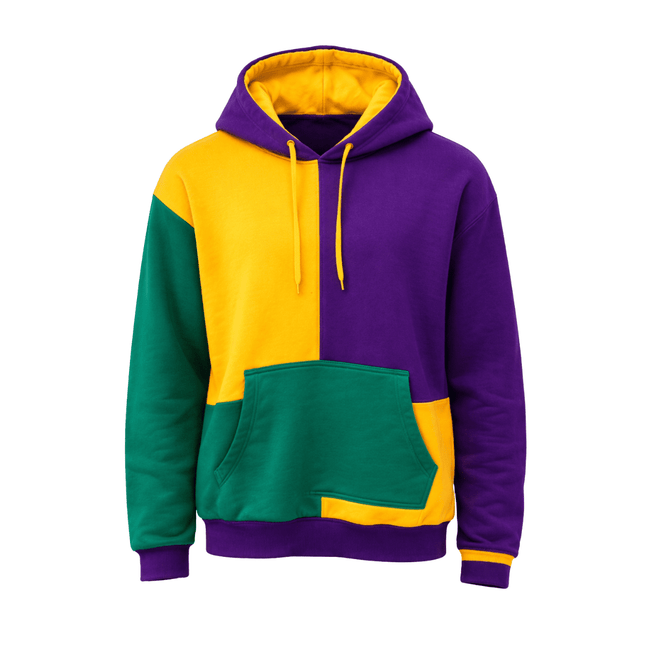 Mardi Gras Color Block Hoodie Purple Green Gold Pullover - Mardi Mardi Gras Color Block Hoodie Purple Green Gold Pullover - Mardi