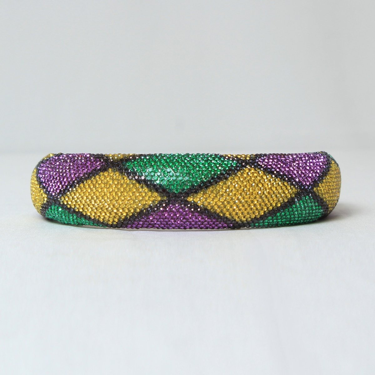 Mardi Gras Diamond Pattern Rhinestone Headband - Mardi Gras Apparel - Accessories, Headbands, Mardi Gras - Mardi Gras Headband