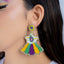 Mardi Gras Dress - Shaped Beaded Earrings with Rhinestones - Mardi Gras Apparel - Accessories, Earrings, Mardi Gras - Mardi Gras Earrings