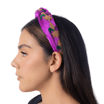 Mardi Gras Embellished Satin Headband - Mardi Gras Apparel - Accessories, Headbands, Mardi Gras - Mardi Gras Headband