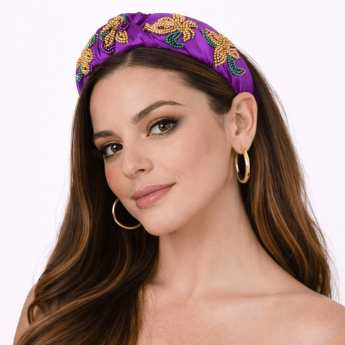 Mardi Gras Embellished Satin Headband - Mardi Gras Apparel - Accessories, accessory discount tier, Headbands - Headband