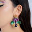 Mardi Gras Fleur - de - Lis Beaded Earrings with Sequins - Mardi Gras Apparel - Accessories, Earrings, Mardi Gras - Mardi Gras Earrings