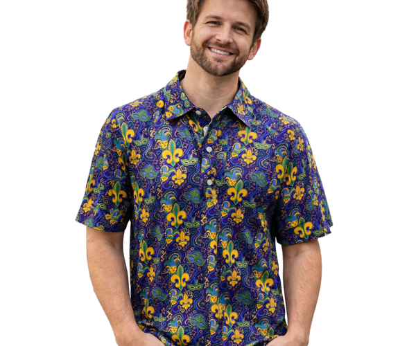 mardi gras dress shirt Mardi Gras Men's Carnival Faux Collar and Suit Design Mask with Feathers  Shirt Button Up Shirt