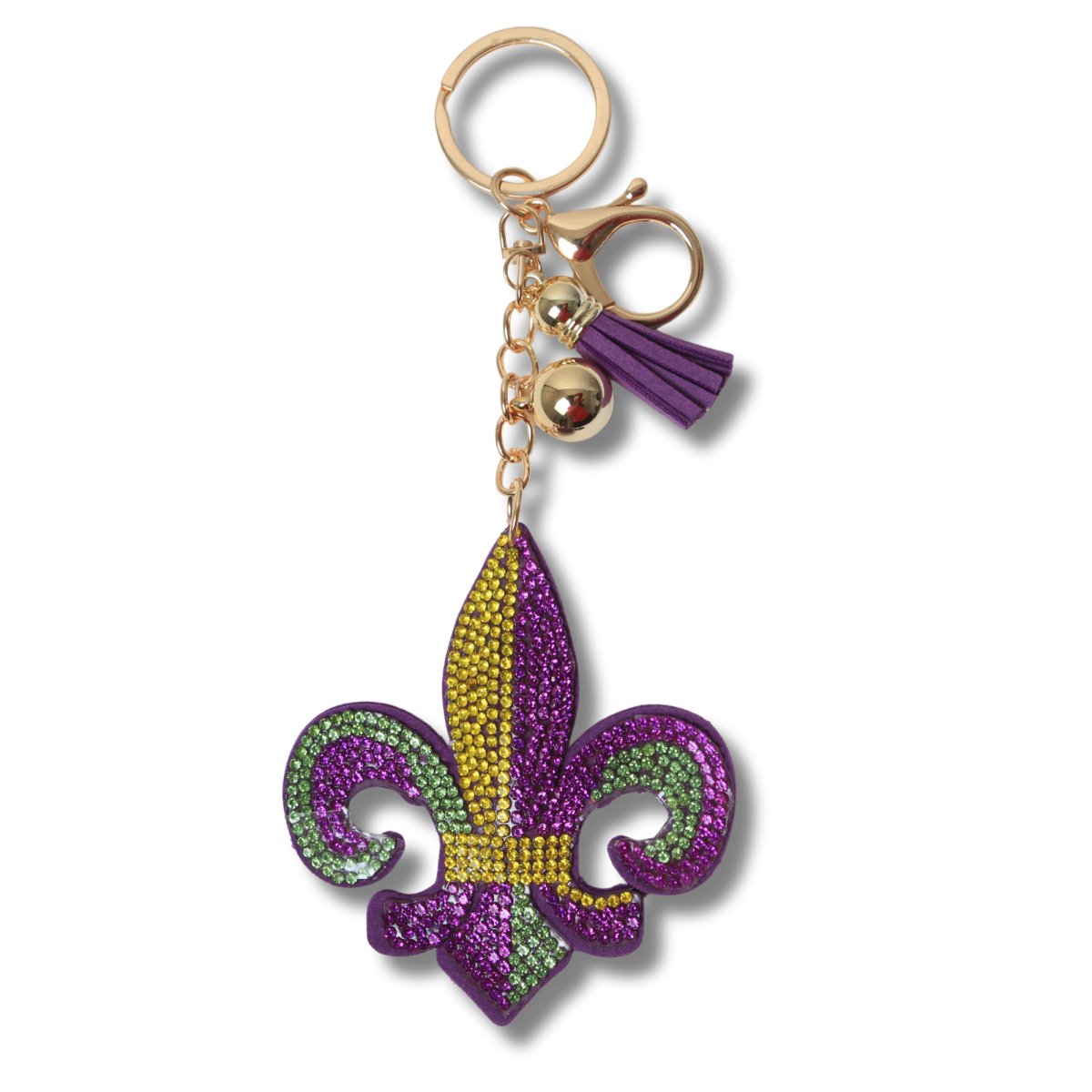 Mardi Gras Fleur - de - Lis Rhinestone Keychain - Mardi Gras Apparel - Accessories, Keychain, Mardi Gras - Keychain