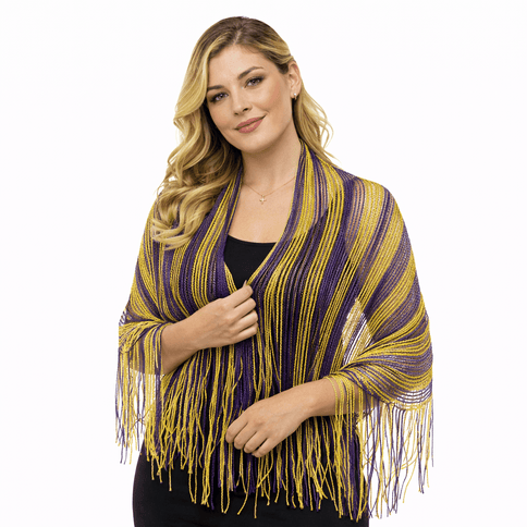 Mardi Gras Fringe Shawl Wrap - Mardi Gras Apparel - Accessories, accessory discount tier, Fat Savings 50% Off - Shawl