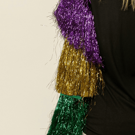 Mardi Gras Fringe Sleeve Party Black Top - Mardi Gras Apparel - Adult, Bibi, Bibi Top Chart - Fringe