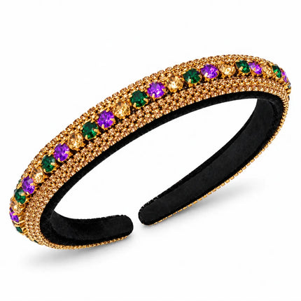 Mardi Gras Gold Rhinestone Headband Purple, Green & Gold - Mardi Gras Apparel - Accessories, Headbands, Mardi Gras - Headband