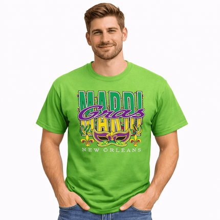 Mardi Gras Graphic T-Shirt New Orleans Carnival Tee - Mardi Gras Apparel - Adult, Adult Unisex, Black - Tee - Shirt