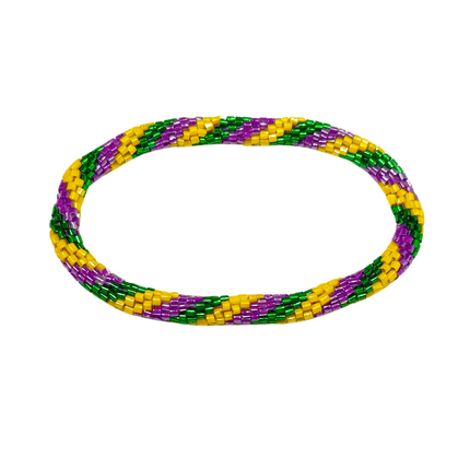 Mardi Gras Handwoven Beaded Bracelet - Mardi Gras Apparel - Accessories, Adult, Hair Bow - Bracelets