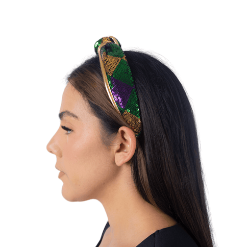 Mardi Gras Harlequin Sequin Headband - Mardi Gras Apparel - Accessories, Headbands, Mardi Gras - Mardi Gras Headband