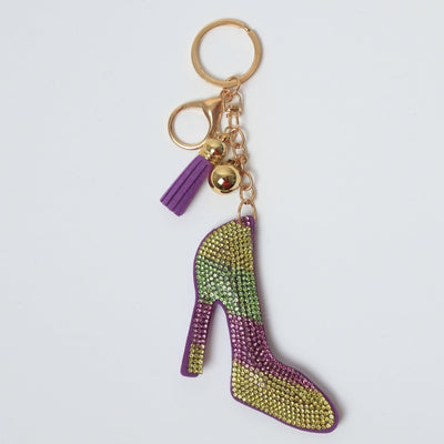 Mardi Gras High Heel Rhinestone Keychain - Mardi Gras Apparel - Accessories, Keychain, Mardi Gras - Keychain