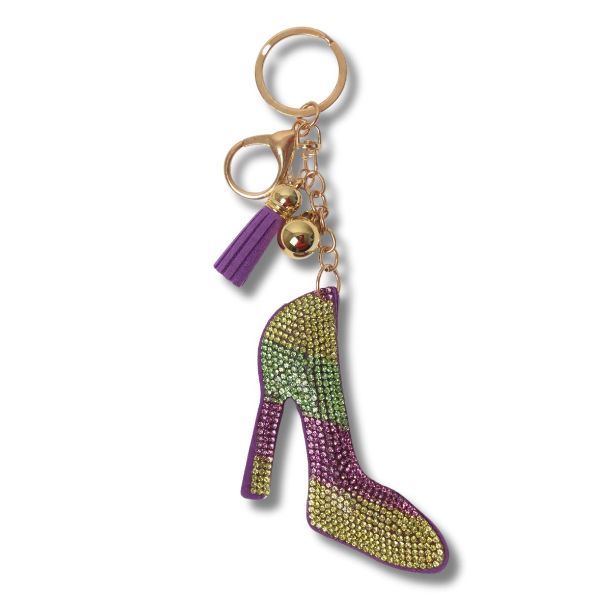 Mardi Gras High Heel Rhinestone Keychain - Mardi Gras Apparel - Accessories, Keychain, Mardi Gras - Keychain