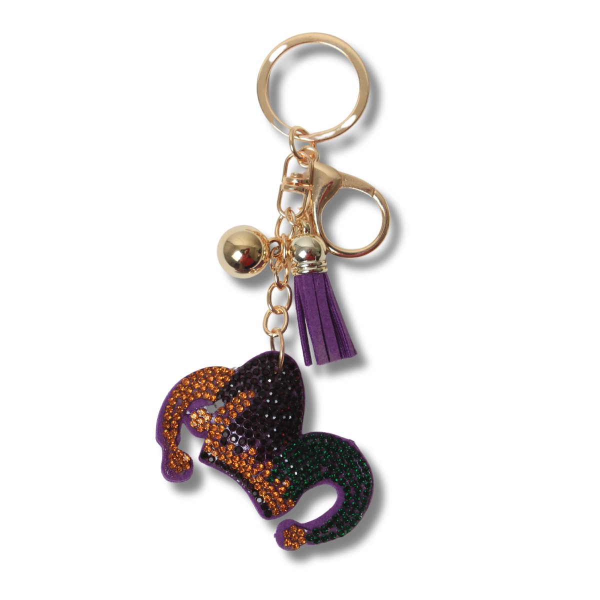 Jester Key Chain Mardi Gras Jester Hat Rhinestone Keychain - Mardi Gras Apparel