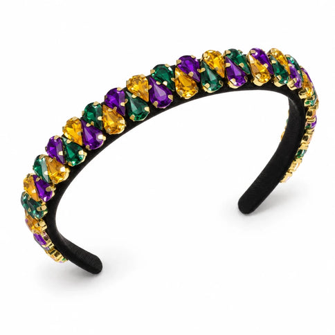 Mardi Gras Jeweled Headband Purple, Green & Gold - Mardi Gras Apparel - Accessories, Headbands, Mardi Gras - Headband