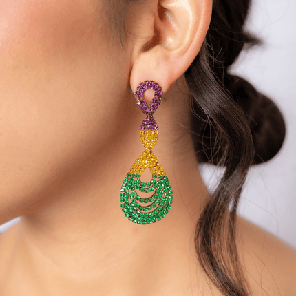 Mardi Gras Loop Drop Earrings - Mardi Gras Apparel - Accessories, Adult, Earrings - Earrings