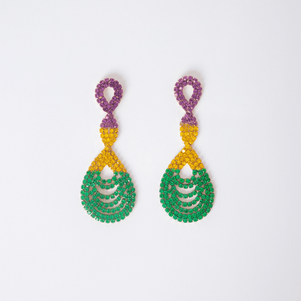 Mardi Gras Loop Drop Earrings - Mardi Gras Apparel - Accessories, Adult, Earrings - Earrings