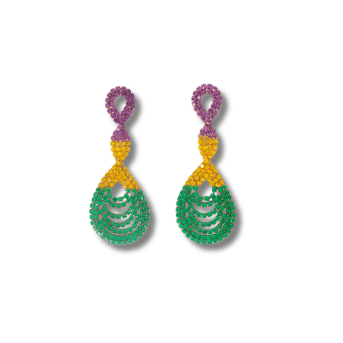 Mardi Gras Loop Drop Earrings - Mardi Gras Apparel - Accessories, Adult, Earrings - Earrings