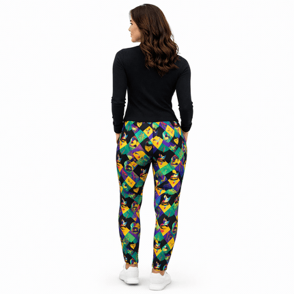 Mardi Gras Mask Print Leggings Carnival Design - Mardi Gras Apparel - Adult, Ladies, Machine Washable - Leggings