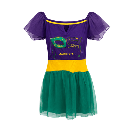 Mardi Gras Masquerade Dress Purple Green Gold Carnival Dress Adult MD Mardi Gras Masquerade Dress Purple Green Gold Carnival Dress Adult MD