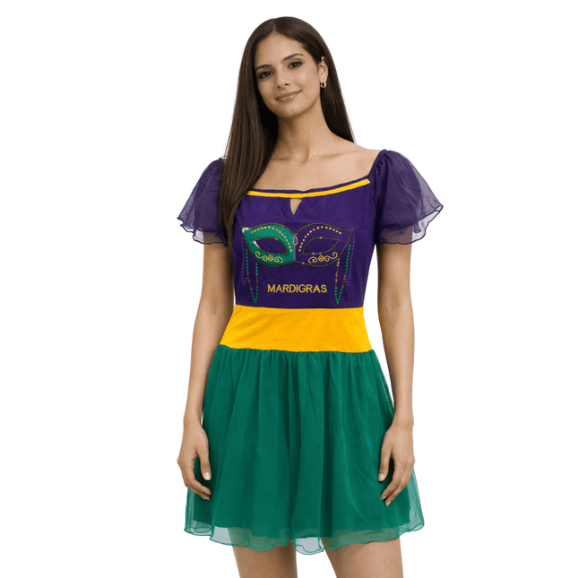 Mardi Gras Masquerade Dress Purple Green Gold Carnival Costume Dress - Adult MD Mardi Gras Masquerade Dress Purple Green Gold Carnival Costume Dress - Adult MD