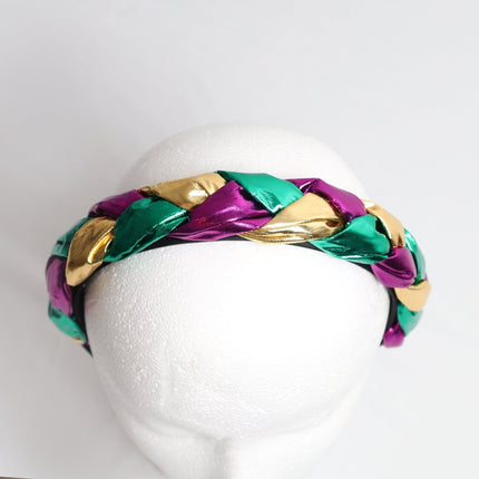 Mardi Gras Metallic Braided Headband - Mardi Gras Apparel - Accessories, Headbands, Mardi Gras - Mardi Gras Headband