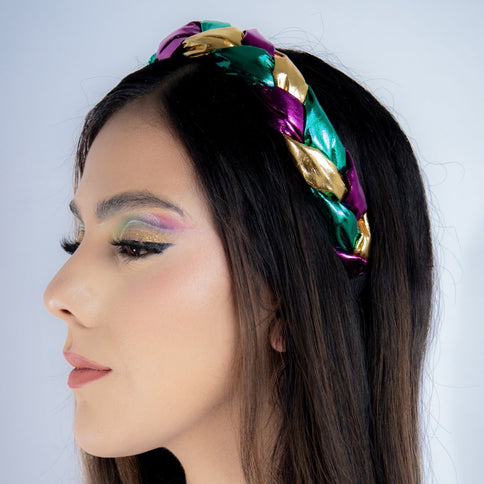 Mardi Gras Metallic Braided Headband - Mardi Gras Apparel - Accessories, Headbands, Mardi Gras - Mardi Gras Headband