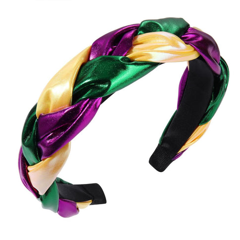 Mardi Gras Metallic Braided Headband - Mardi Gras Apparel - Accessories, Headbands, Mardi Gras - Mardi Gras Headband