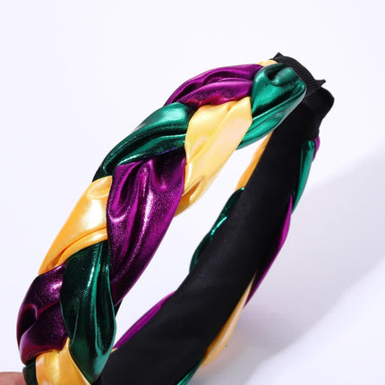 Mardi Gras Metallic Braided Headband - Mardi Gras Apparel - Accessories, Headbands, Mardi Gras - Mardi Gras Headband