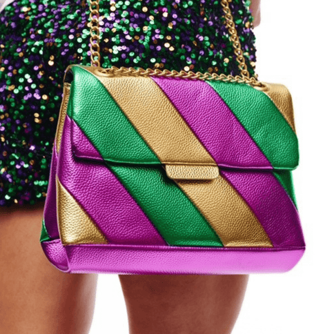 Mardi Gras Metallic Stripe Purse - Mardi Gras Apparel - Accessories, Bags, Mardi Gras - Bag