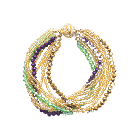 Mardi Gras Multi - Strand Beaded Bracelet - Mardi Gras Apparel - Accessories, Bracelets, Mardi Gras - Bracelets