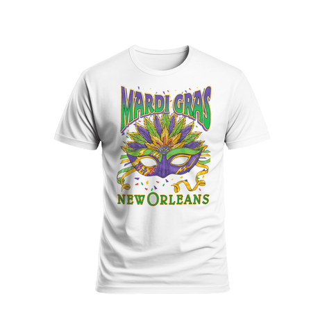 Mardi Gras New Orleans Carnival Mask Unisex Tee - Mardi Gras Apparel - apparel discount tier, new orleans tshirt, Short Sleeve - Tee-Shirt