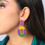 Mardi Gras Oval Beaded Drop Earrings - Mardi Gras Apparel - Accessories, Adult, Earrings - Earrings