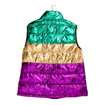 Mardi Gras Puffer Vest - Mardi Gras Apparel - Adult, Ladies, Mardi Gras - Vest